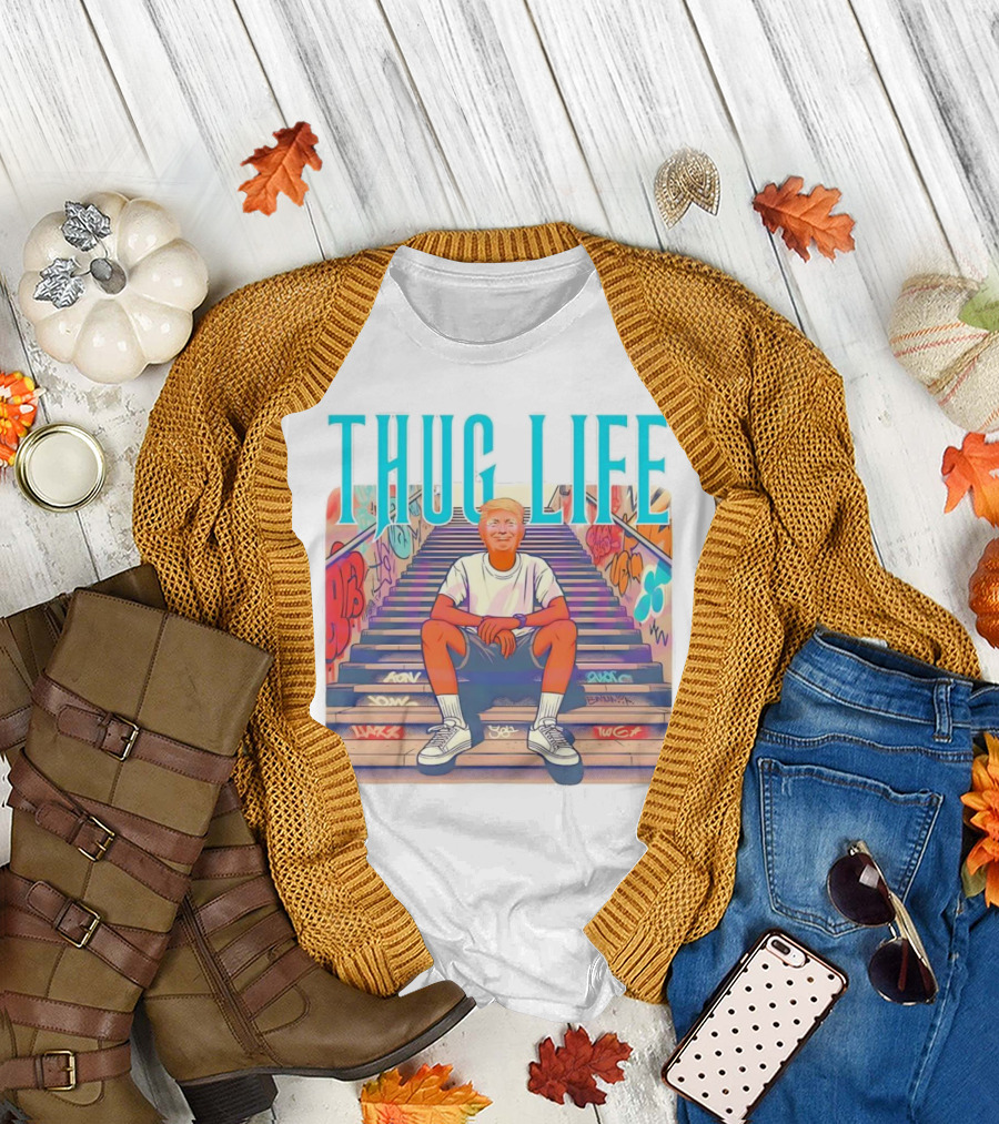 Trump Thug Life Retro Style 4th of July T-Shirt