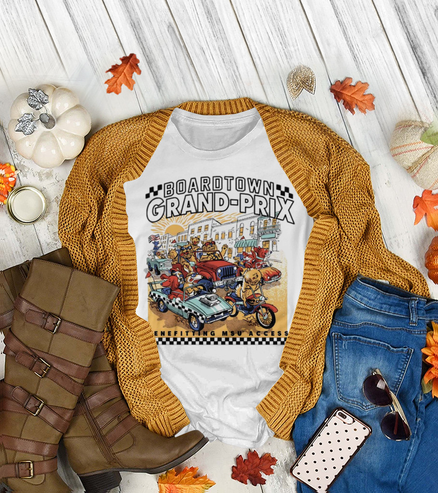 Boardtown Grand-Prix Colorful Animal Parade Benefit MSU Access T-Shirt