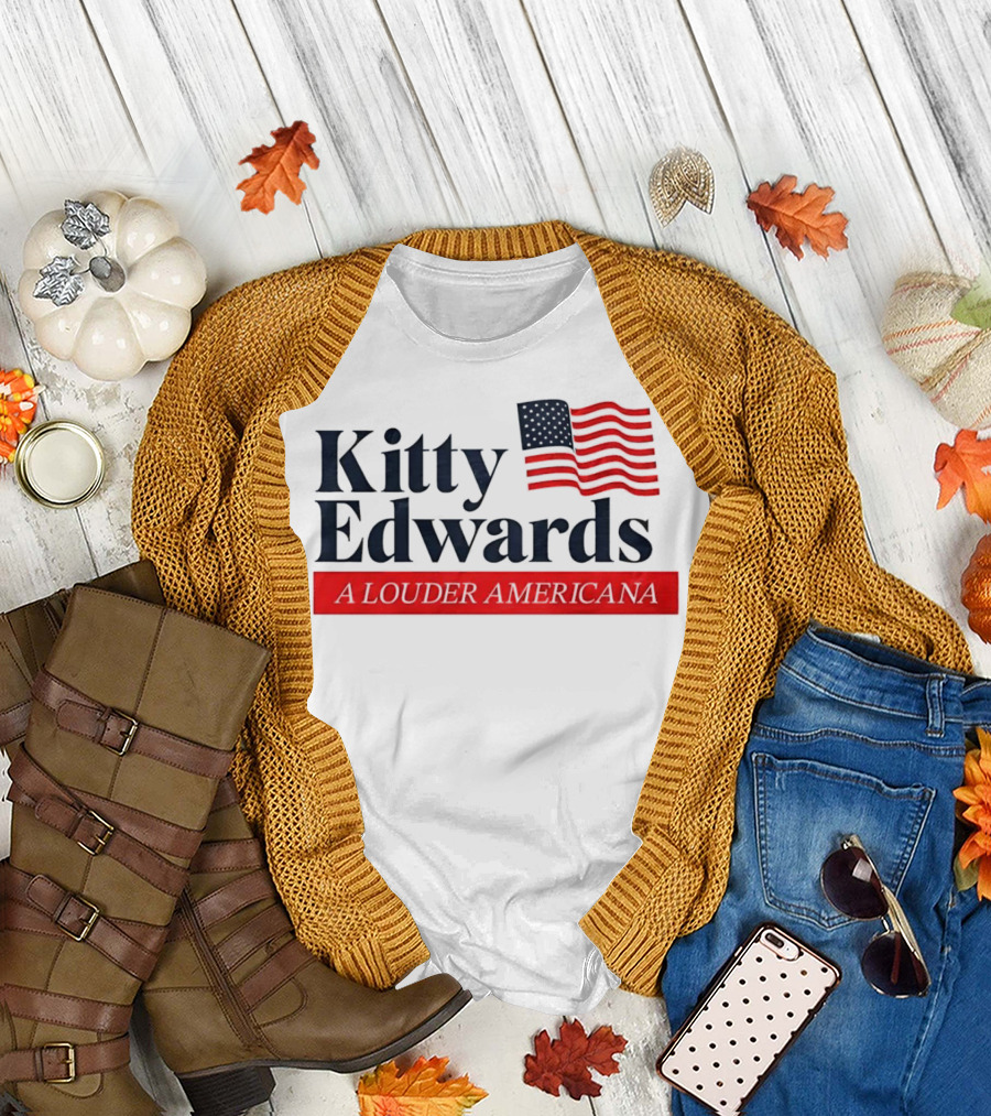 Kitty Edwards A Louder Americana American Flag T-Shirt