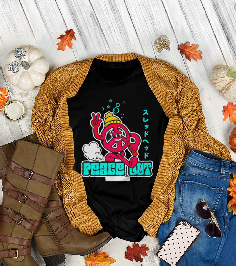 Peace Out Threadhead Japanese Text Bubble Elements T-Shirt