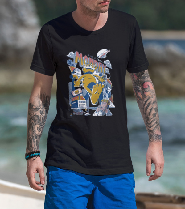 Just A Regular Monday Cat Destroy City Monster Chaos T-Shirt