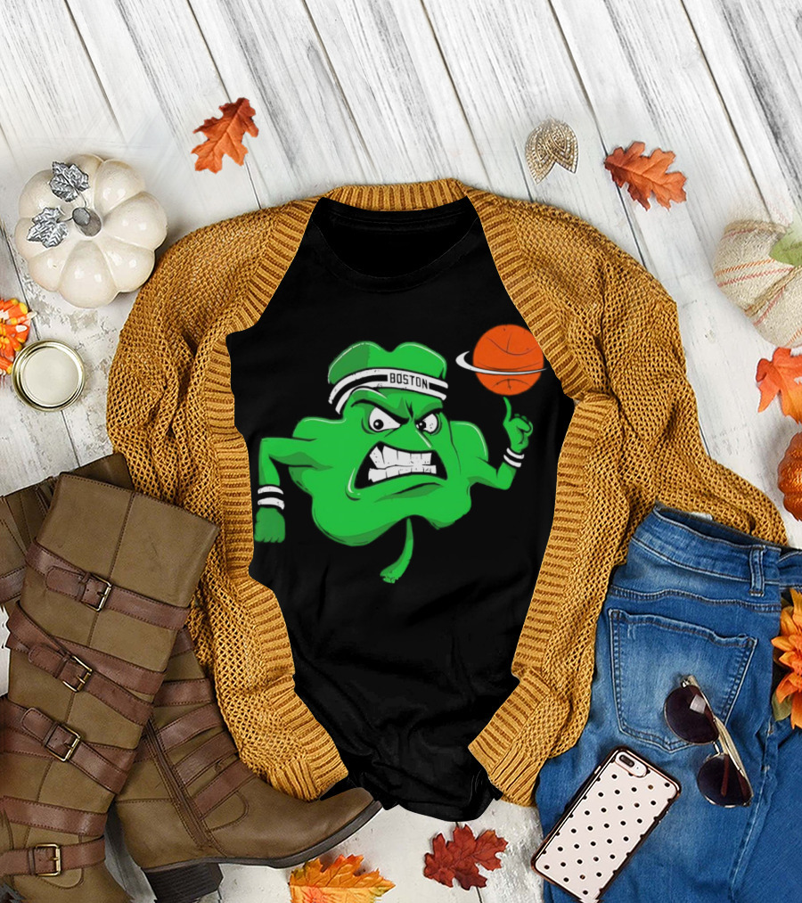 Boston Celtics Angry Clover Basketball T-Shirt