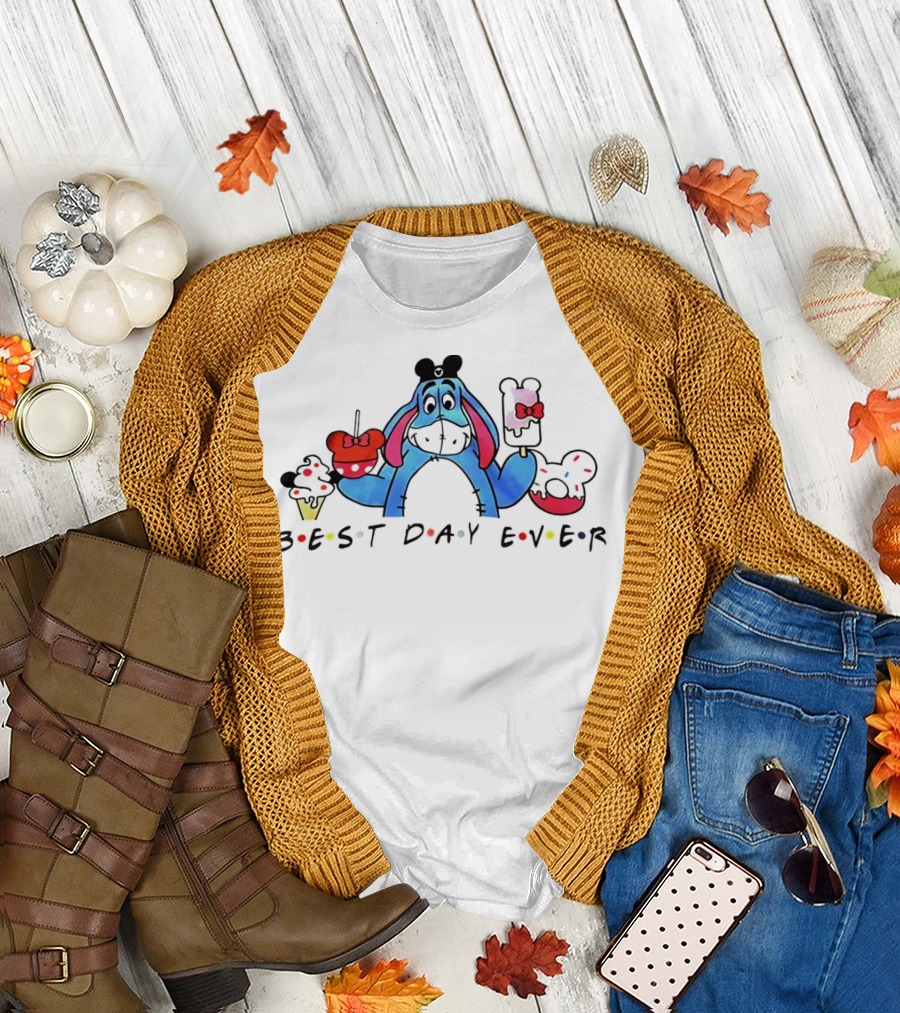 Eeyore Best Day Ever Disney Mouse Ears Cupcakes and Ice Cream T-Shirt