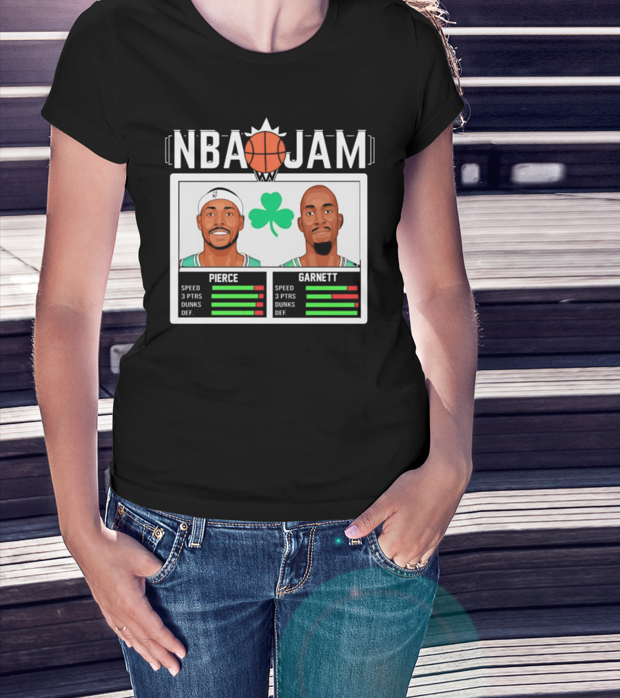 NBA Jam Pierce Garnett Vintage Celtics Basketball Retro Game T-Shirt