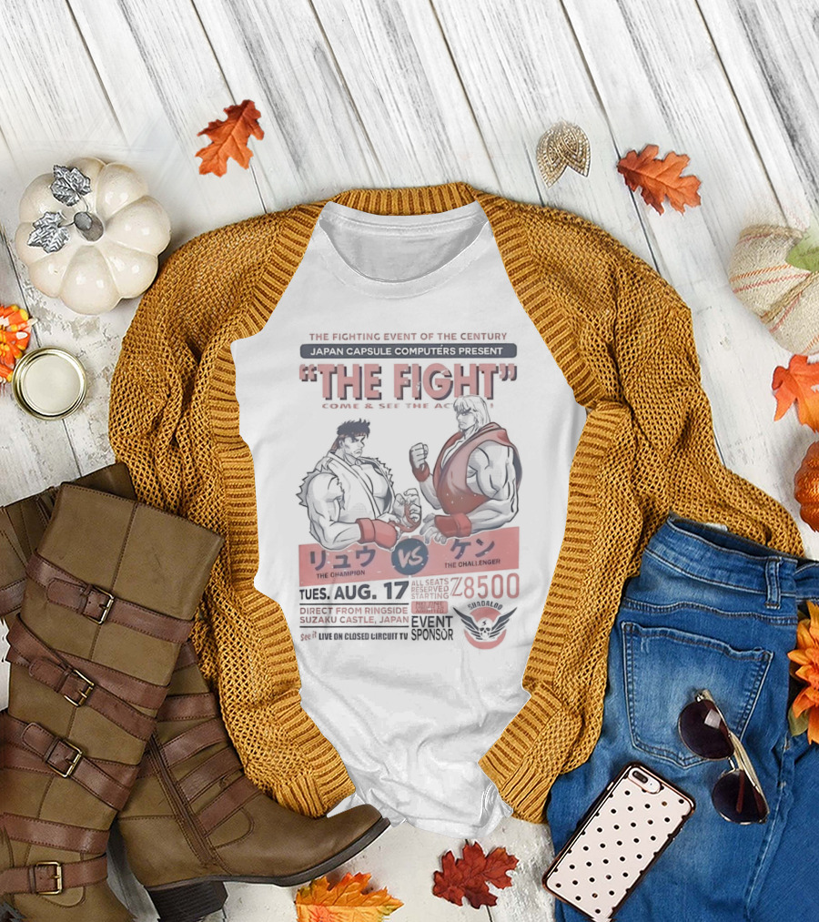 Japan Capsule Computers Present Ryu vs Ken The Fight of the Century Suzaku Castle August 17 T-Shirt