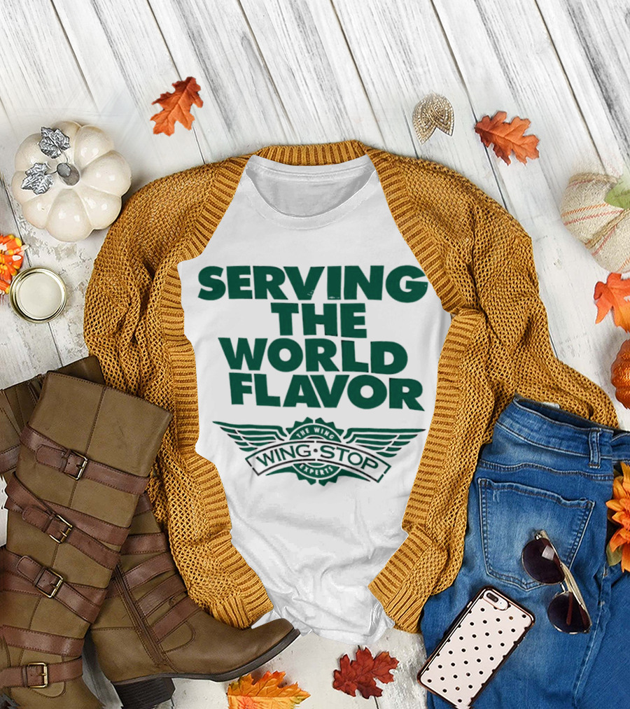 Serving the World Flavor Wingstop Wings of the World T-Shirt