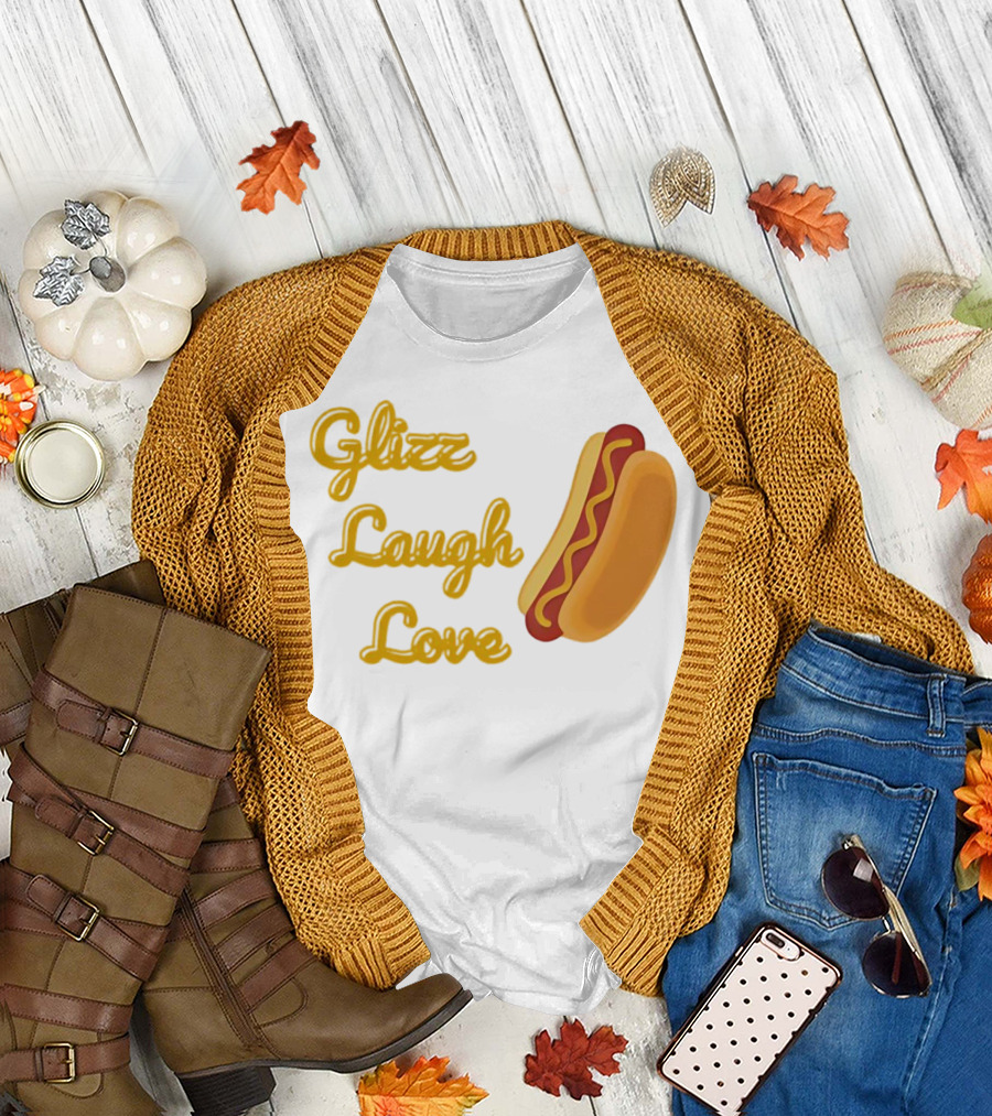 Glizz Laugh Love Hotdog Fun Food Humor T-Shirt