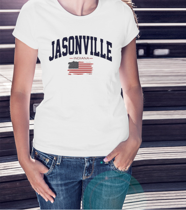 Jasonville Indiana USA Flag T-Shirt