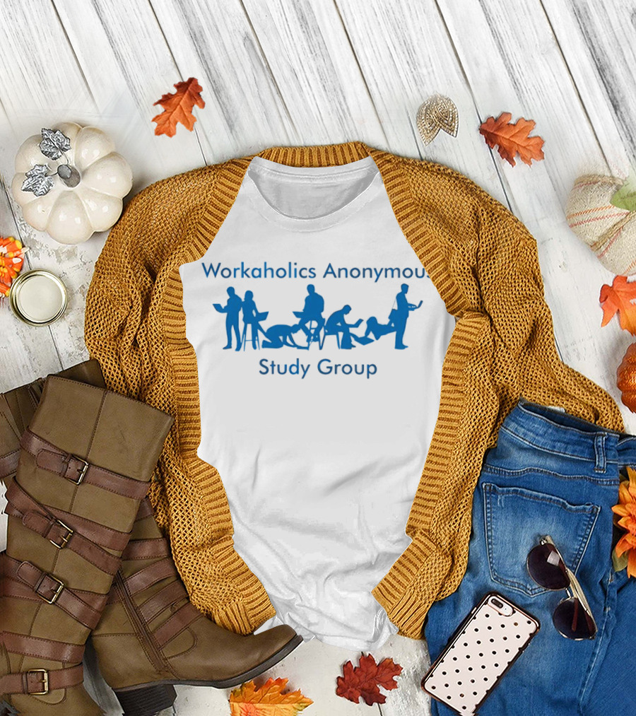 Workaholics Anonymous Study Group Silhouette Fun Gathering T-Shirt