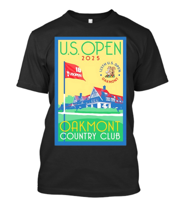 U.S. Open 2025 125th Oakmont Country Club 18 Flag T-Shirt