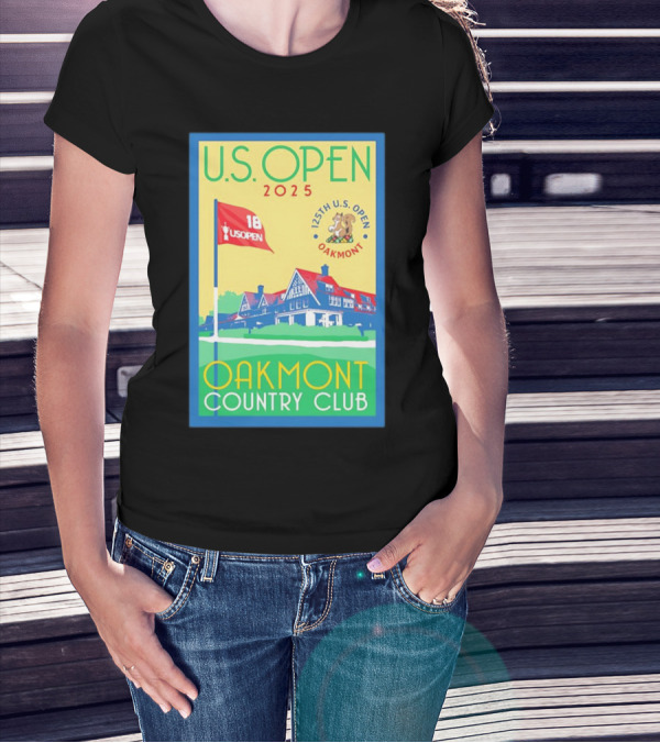 U.S. Open 2025 125th Oakmont Country Club 18 Flag T-Shirt