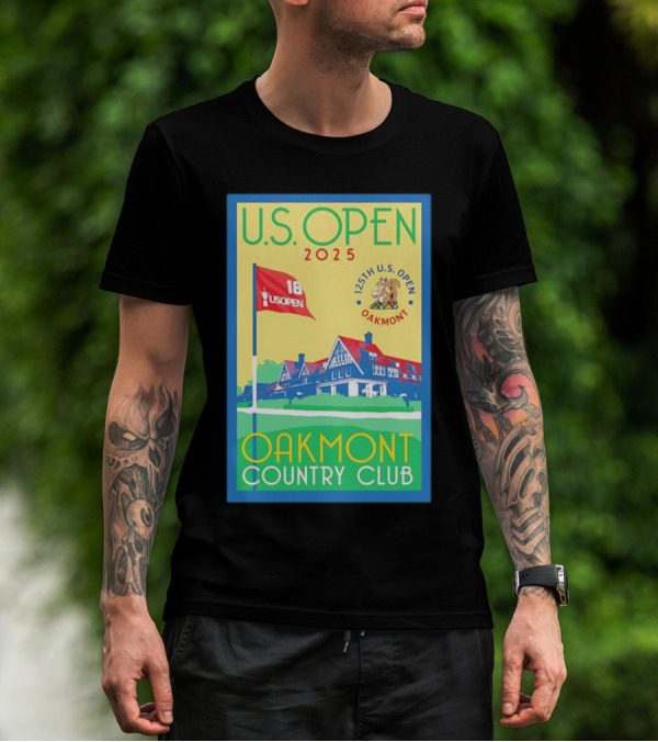 U.S. Open 2025 125th Oakmont Country Club 18 Flag T-Shirt