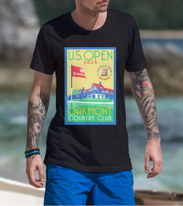 U.S. Open 2025 125th Oakmont Country Club 18 Flag T-Shirt