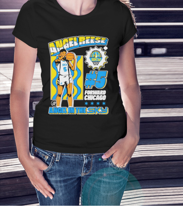 Angel Reese #5 Forward Chicago Sky Angel In The Sky T-Shirt