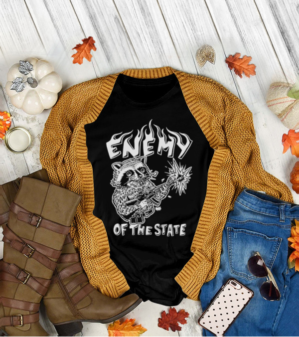 Enemy Of The State Raccoon With Gun Olafh Ace T-Shirt