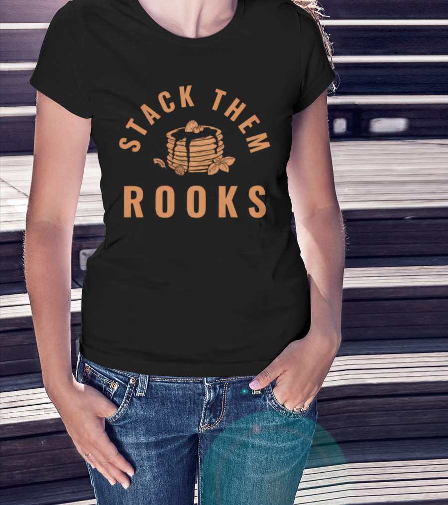 Stack Them Rooks Pancake Illustration With Syrup And Berries T-Shirt