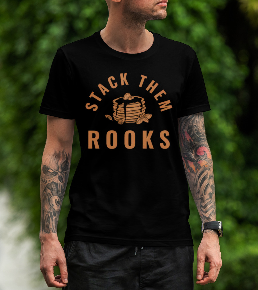 Stack Them Rooks Pancake Illustration With Syrup And Berries T-Shirt