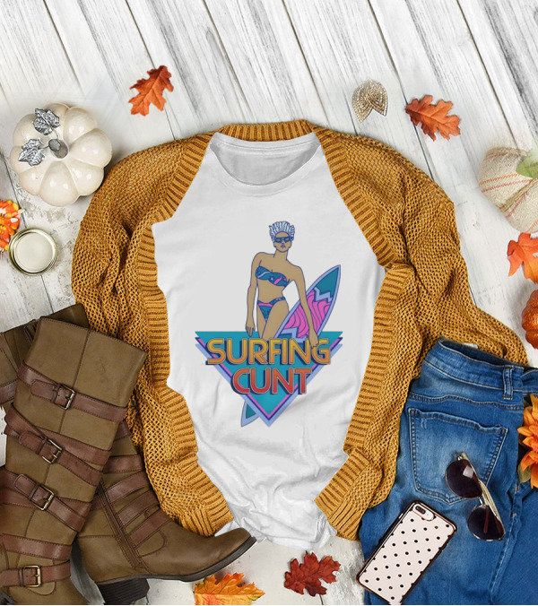 Surfing Cunt Retro Summer Vibes Surfer Girl Iconic T-Shirt