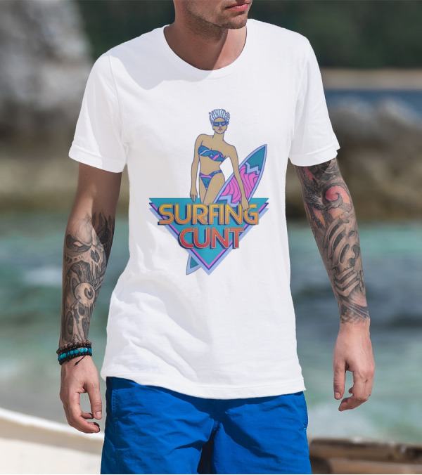 Surfing Cunt Retro Summer Vibes Surfer Girl Iconic T-Shirt