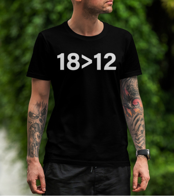 18 Greater Than 12 Mike Zarren Wearing 18 Bigger T-Shirt