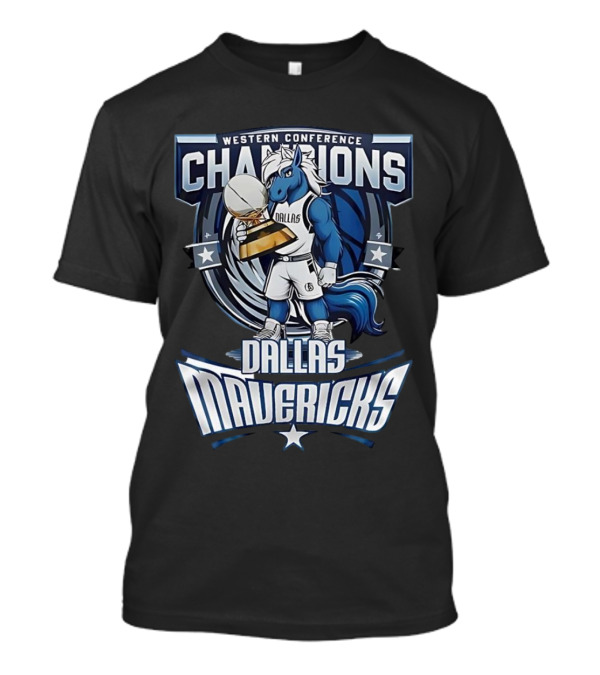 Western Conference Champions Dallas Mavericks Basketball Mascot Trophy T-Shirt
