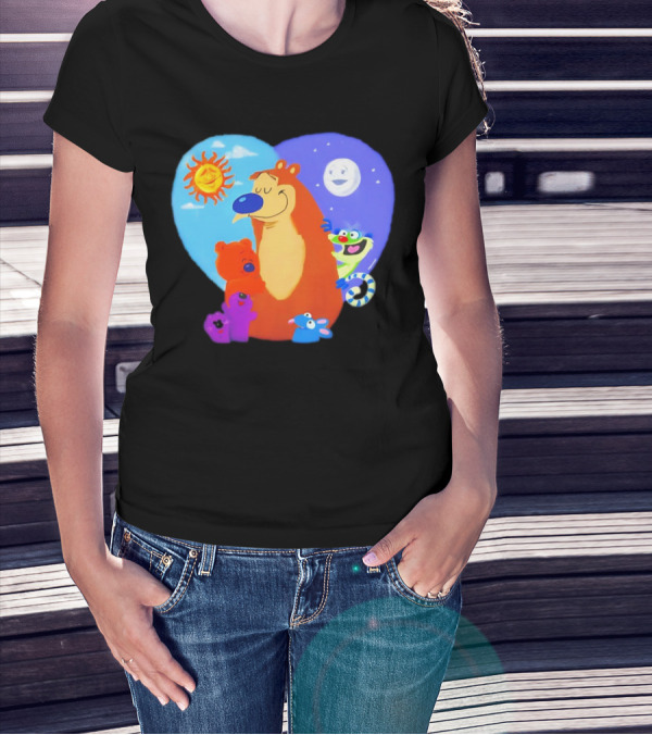 Bear In The Big Blue House Muppet History With Sun And Moon Characters T-Shirt