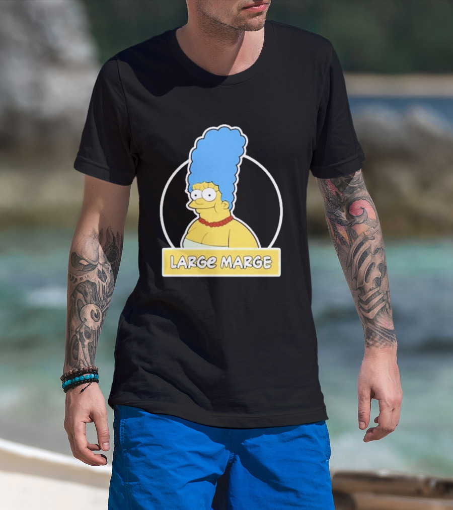 Justin Danger Nunley Large Marge Blue Hair Red Necklace Yellow Skin T-Shirt