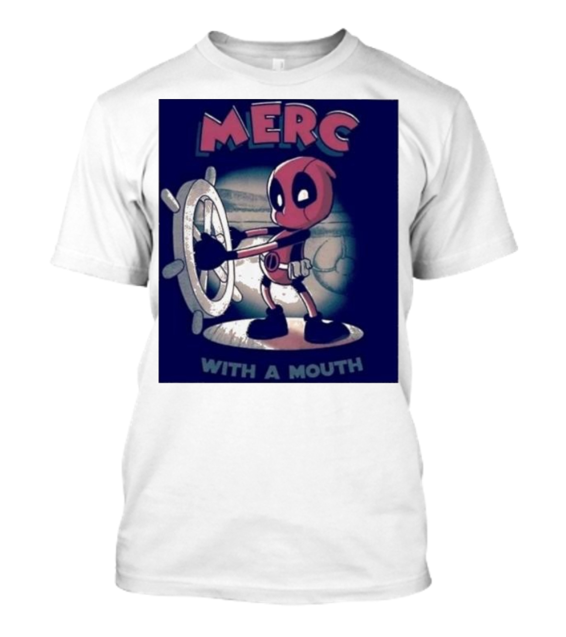 Deadpool Merc With A Mouth Steering Wheel Cartoon T-Shirt