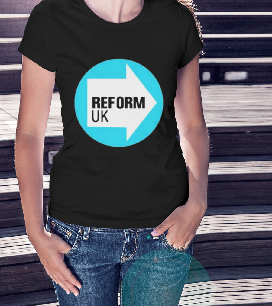 Reform UK Arrow Symbol Blue Circle T-Shirt
