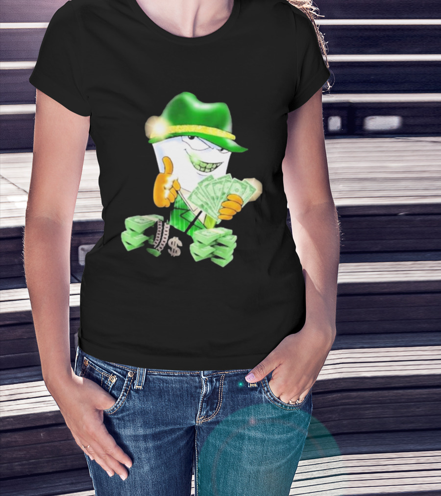 Thug Shake Money Master Shake With Cash And Green Hat T-Shirt