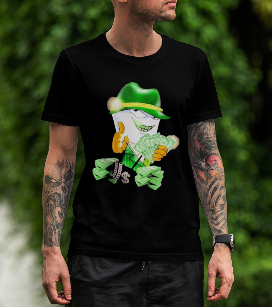 Thug Shake Money Master Shake With Cash And Green Hat T-Shirt