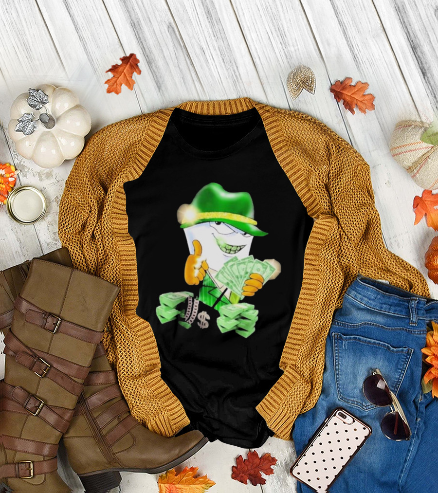 Thug Shake Money Master Shake With Cash And Green Hat T-Shirt