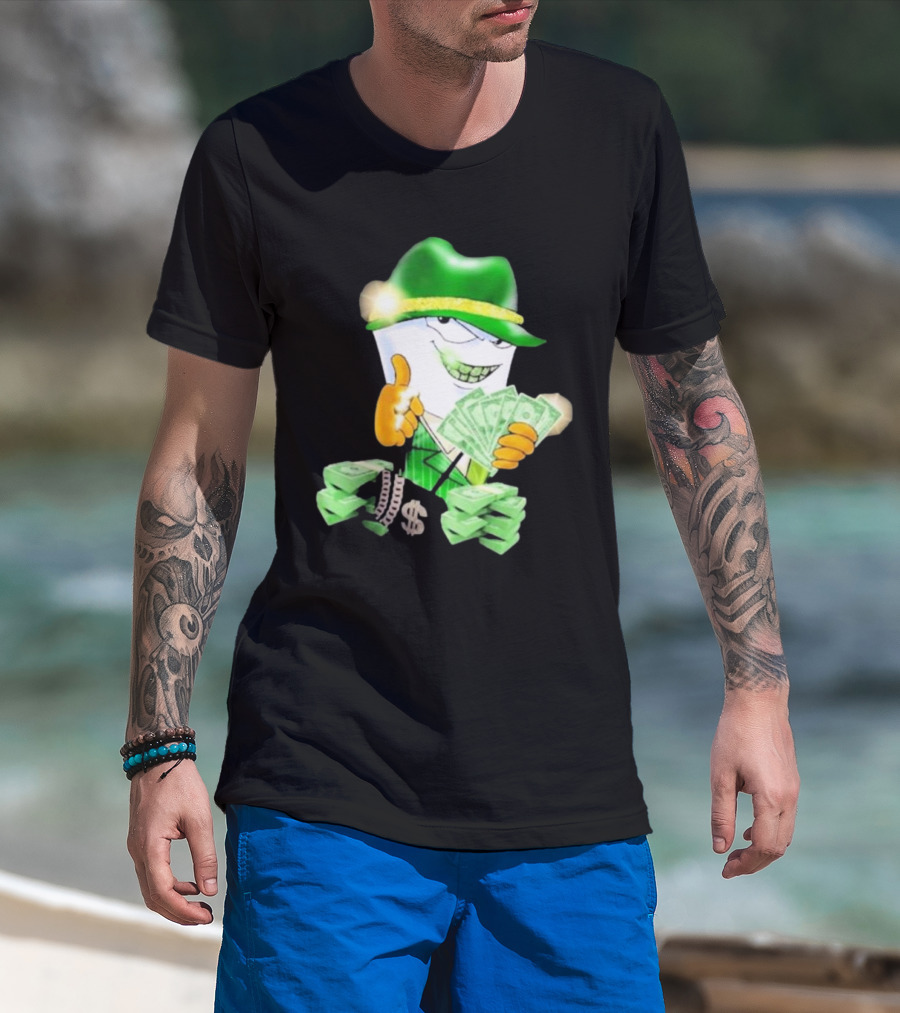 Thug Shake Money Master Shake With Cash And Green Hat T-Shirt