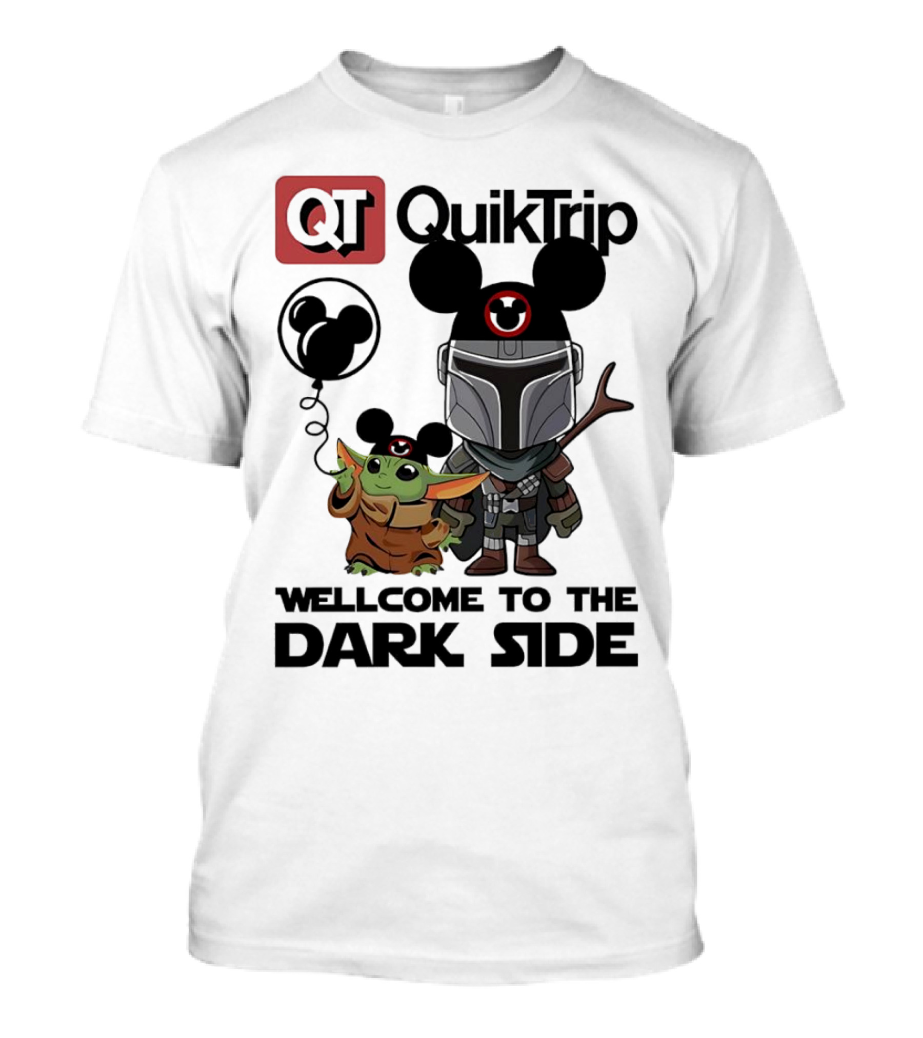 QT QuikTrip Mandalorian Baby Yoda Welcome To The Dark Side T-Shirt