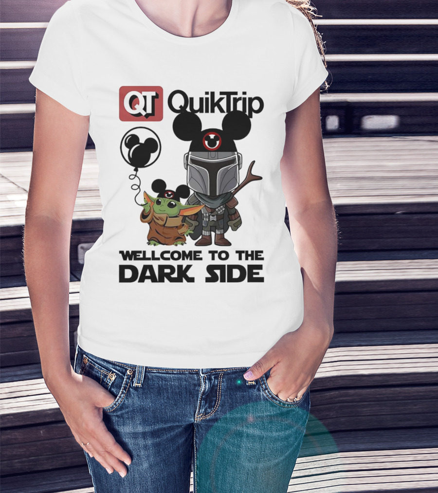 QT QuikTrip Mandalorian Baby Yoda Welcome To The Dark Side T-Shirt