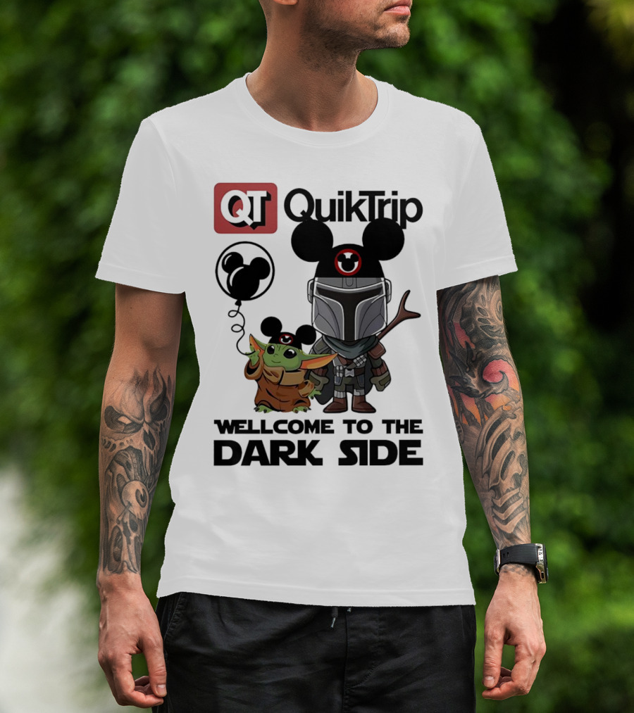 QT QuikTrip Mandalorian Baby Yoda Welcome To The Dark Side T-Shirt