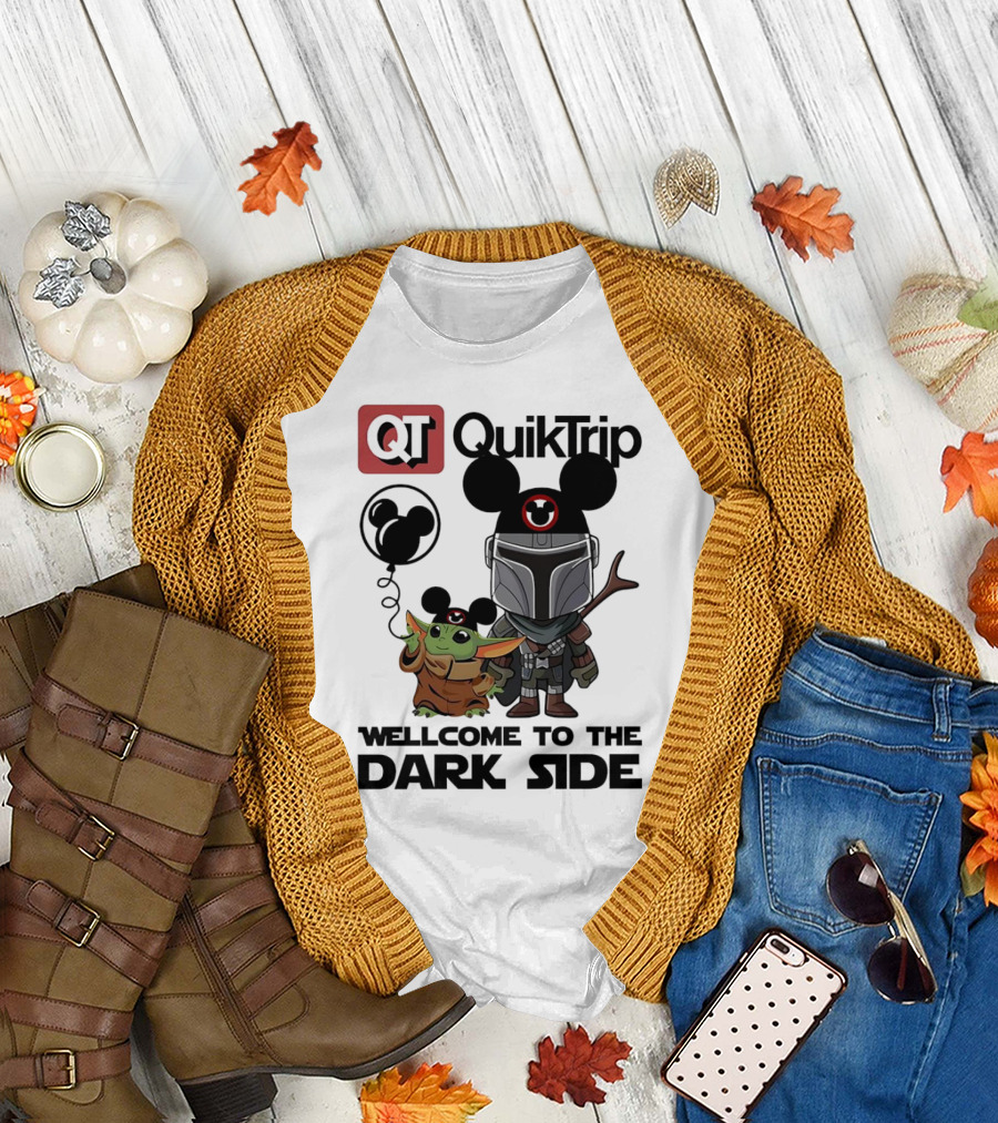 QT QuikTrip Mandalorian Baby Yoda Welcome To The Dark Side T-Shirt