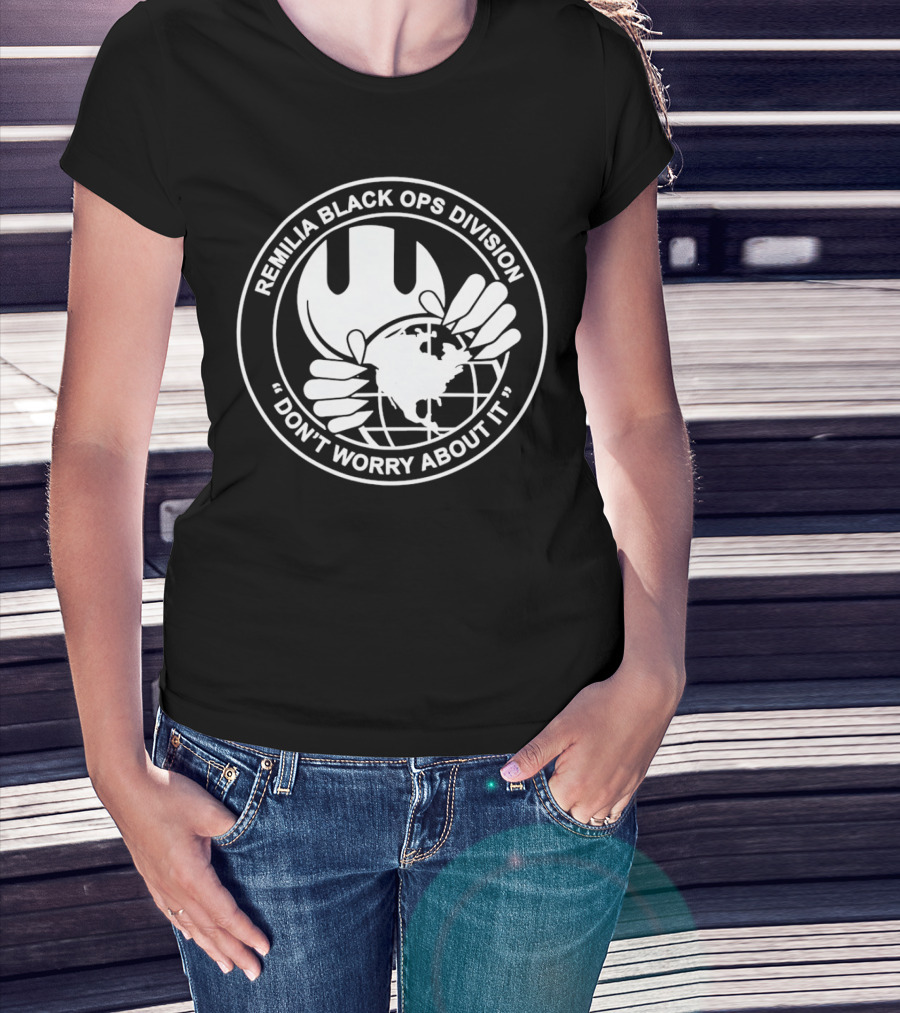 Remilia Black Ops Division Globe Emblem Don't Worry About It T-Shirt