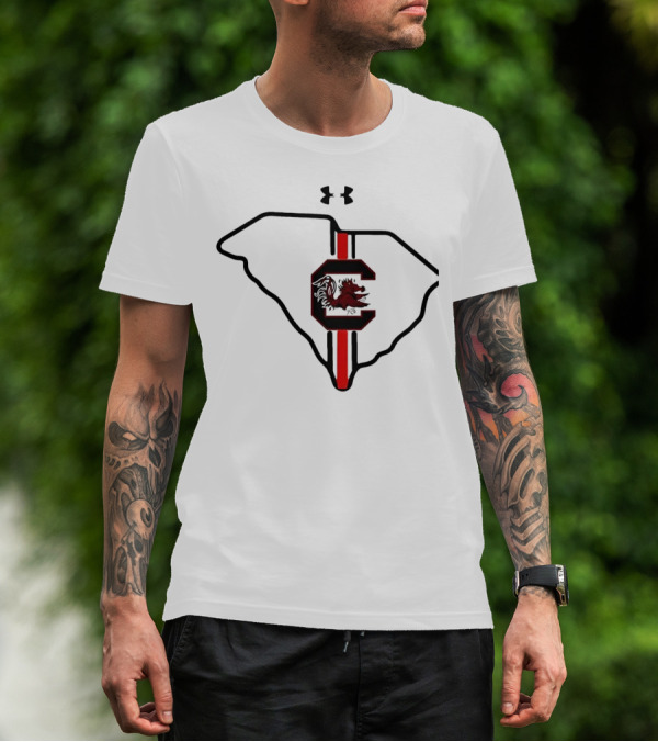 South Carolina Gamecocks Map Outline Under Armour T-Shirt