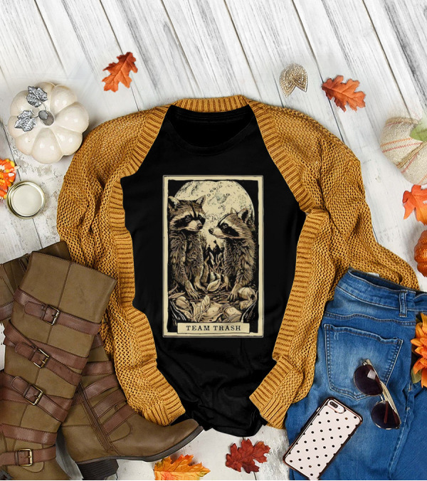 Raccoon Team Trash Tarot Card Moon T-Shirt