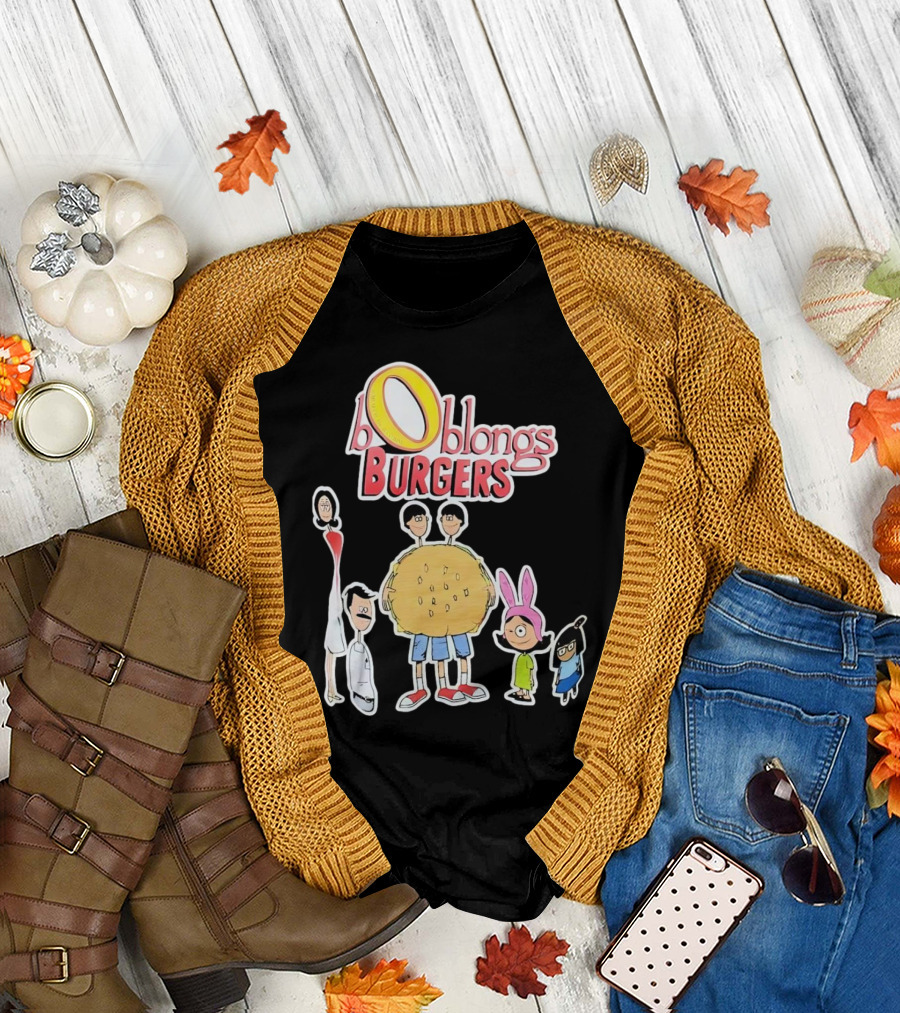 Boblongs Burgers Cartoon Characters Holding Burger T-Shirt
