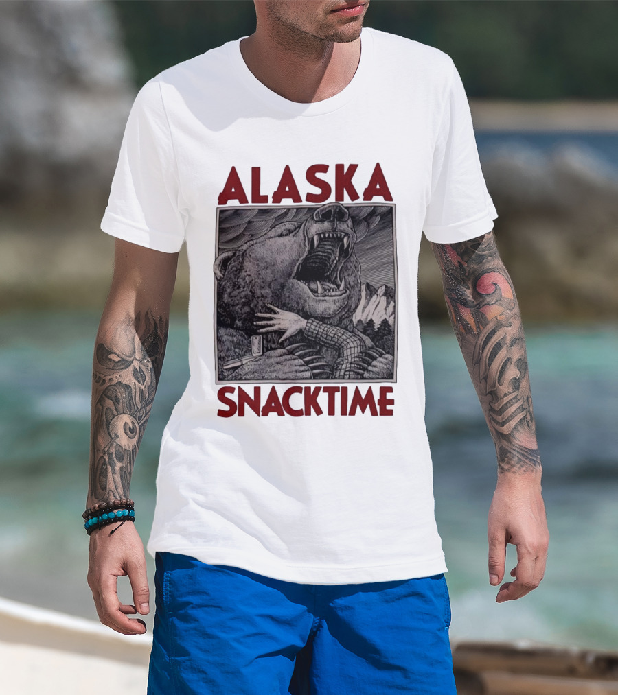ALASKA SNACKTIME Bear Art By Ray Troll T-Shirt