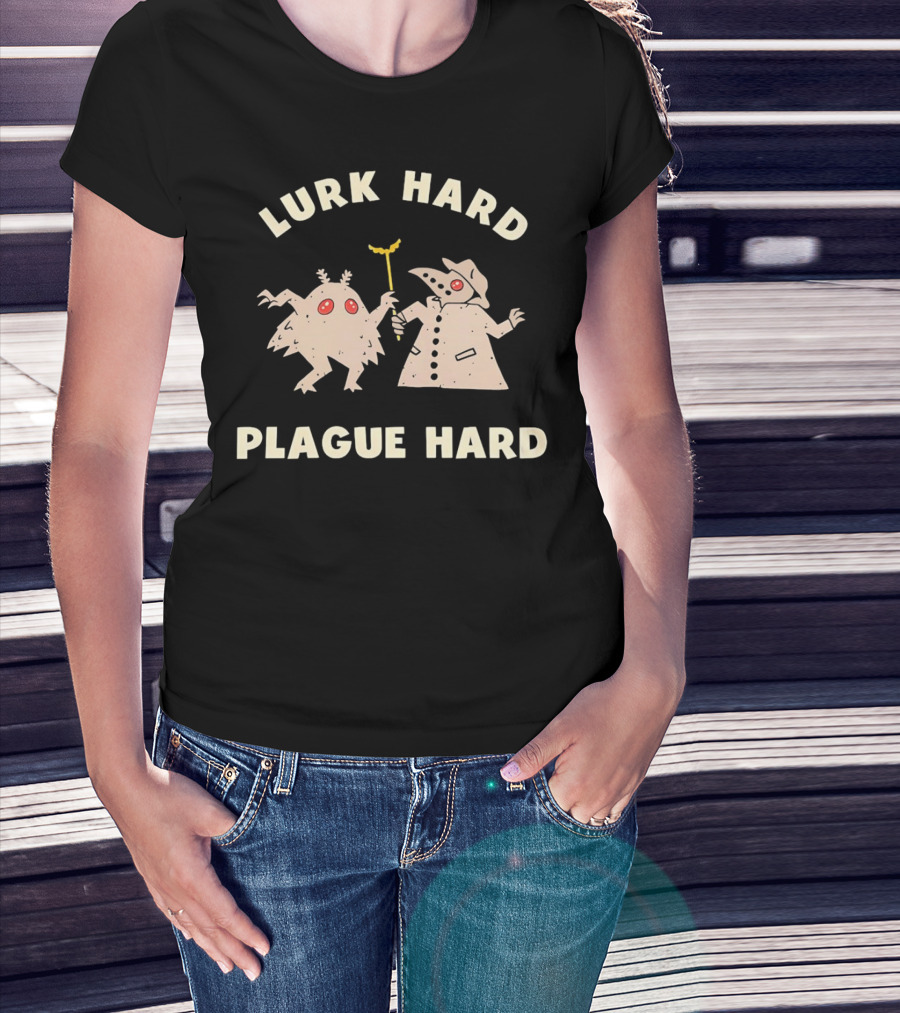 Lurk Hard Plague Hard Mothman And Plague Doctor Duo T-Shirt