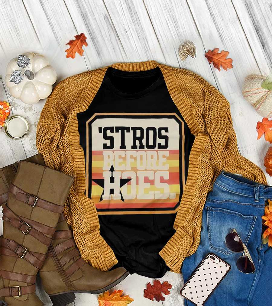 'Stros Before Hoes Houston Astros Star Retro T-Shirt
