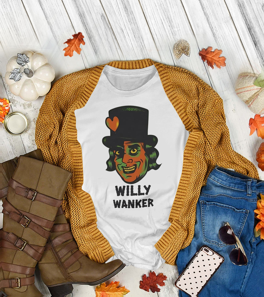 Willy Wanker Orange Heart Character T-Shirt