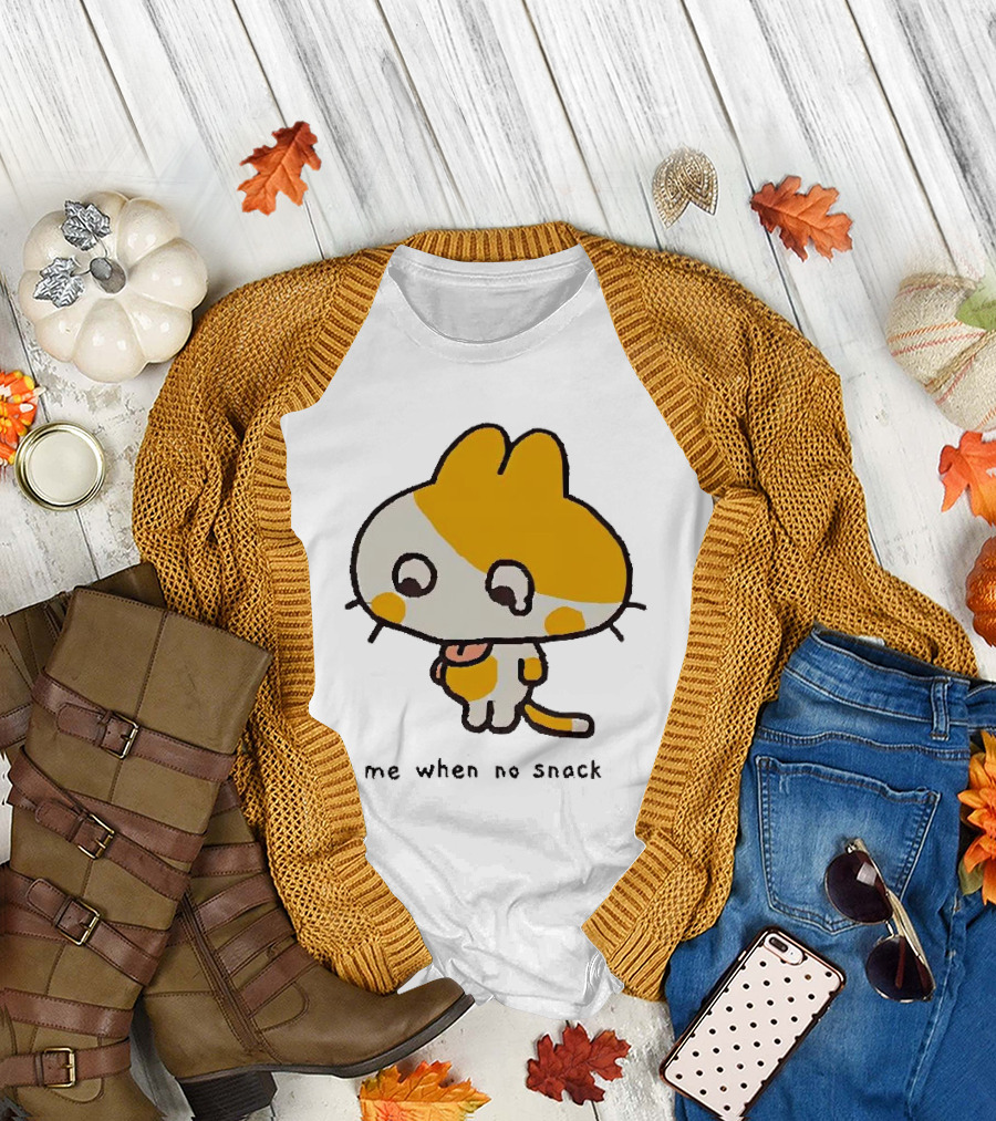 Liliuhms Me When No Snack Cat Cute Character T-Shirt