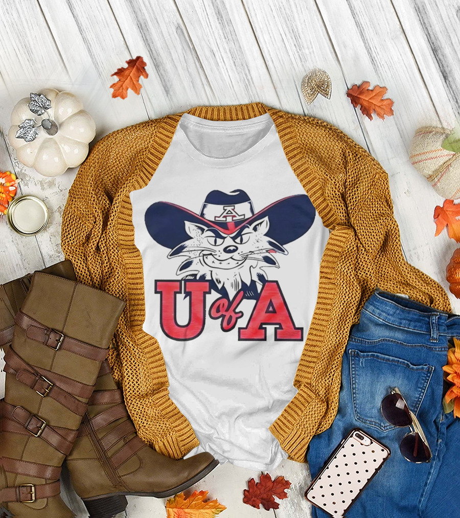 Arizona Wildcats U of A Mascot Cowboy Hat T-Shirt