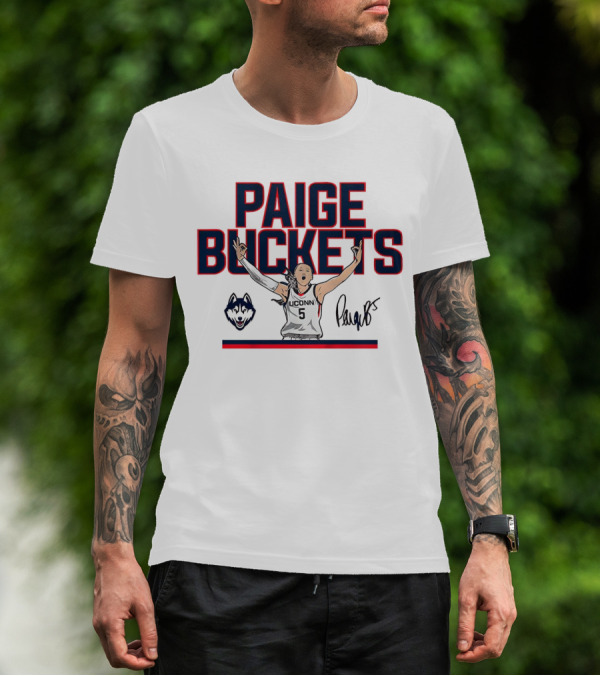 UConn Paige Bueckers Buckets Huskies Basketball Signature T-Shirt