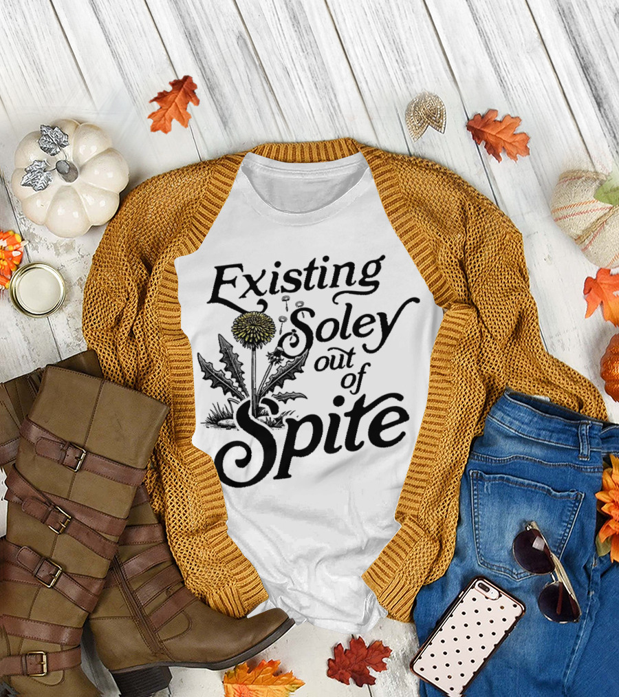 Existing Soley Out of Spite Dandelion Motif T-Shirt