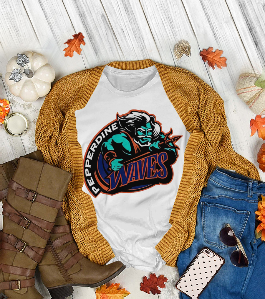 Pepperdine Waves 1997 Retro Logo Warrior T-Shirt